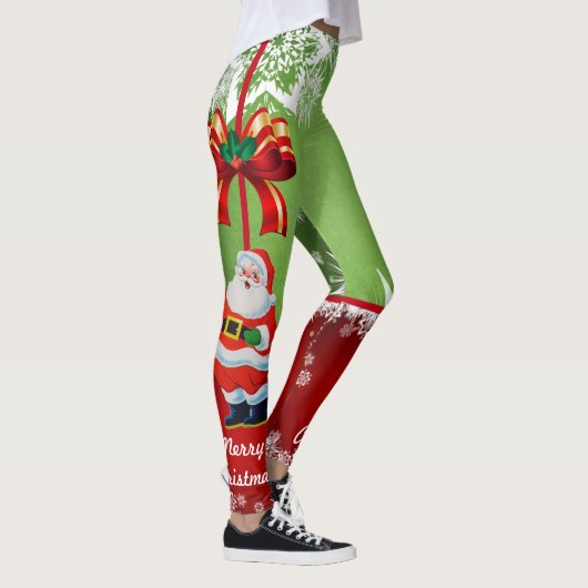 Kerstkerstkerstkerstkerstman met een boog Leggings (Rechts)