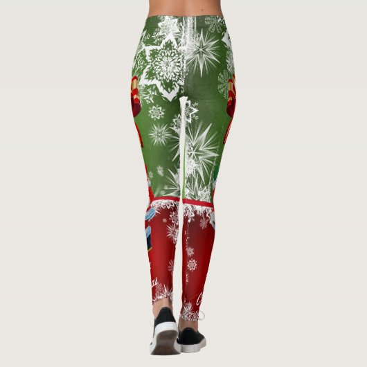 Kerstkerstkerstkerstkerstman met een boog Leggings (Achterkant)