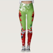 Kerstkerstkerstkerstkerstman met een boog Leggings (Voorkant)