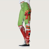 Kerstkerstkerstkerstkerstman met een boog Leggings (Links)