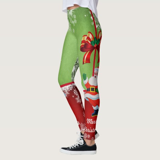 Kerstkerstkerstkerstkerstman met een boog Leggings (Links)