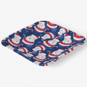 Kerstkerstkerstkerstkerstman met snoepriet en Snow Papieren Bordje (Gebogen)