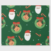 Kerstkerstkerstkerstkerstman met vrienden en snoep cadeaupapier (Vlak)