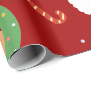 Kerstkerstkerstkerstkerstman met vrienden en snoep cadeaupapier