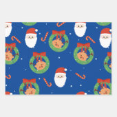 Kerstkerstkerstkerstkerstman met vrienden en snoep inpakpapier vel (Voorkant 3)