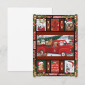 Kerstkerstkerstkerstkerstman Red Truck gouden rect Bedankkaart (Voorkant / Achterkant)