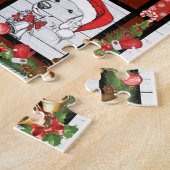 Kerstkerstkerstkerstkerstman Red Truck gouden rect Legpuzzel (Zijkant)