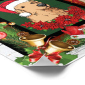 Kerstkerstkerstkerstkerstman Red Truck gouden rect Poster (Hoek)