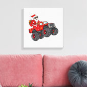 Kerstkerstkerstkerstkerstman Riding Monster Truck  Canvas Afdruk (Insitu (Woonkamer))