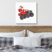 Kerstkerstkerstkerstkerstman Riding Monster Truck  Canvas Afdruk (Insitu (Slaapkamer))