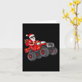 Kerstkerstkerstkerstkerstman Riding Monster Truck  Kaart (Gele Bloem)