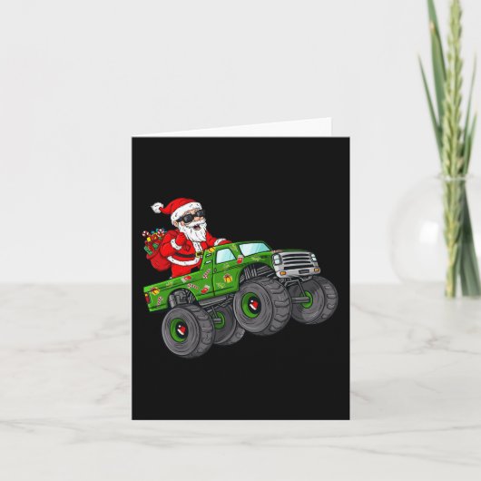Kerstkerstkerstkerstkerstman Riding Monster Truck  Kaart (Voorkant)