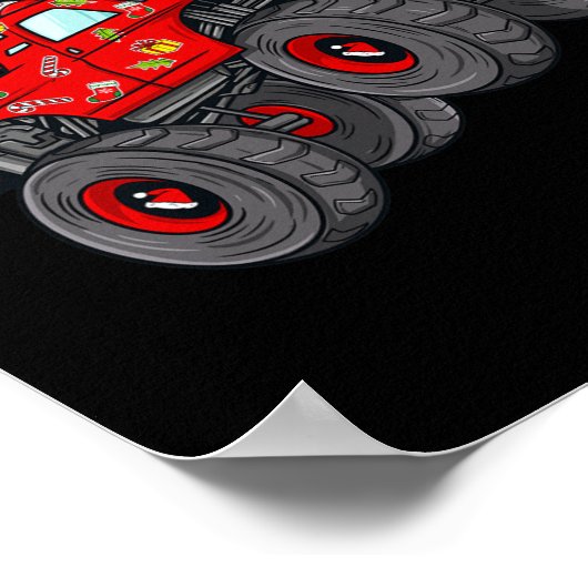 Kerstkerstkerstkerstkerstman Riding Monster Truck  Poster (Hoek)