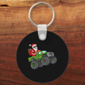 Kerstkerstkerstkerstkerstman Riding Monster Truck Sleutelhanger (Voorkant)