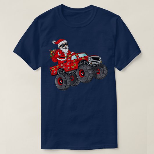 Kerstkerstkerstkerstkerstman Riding Monster Truck  T-shirt (Design voorkant)