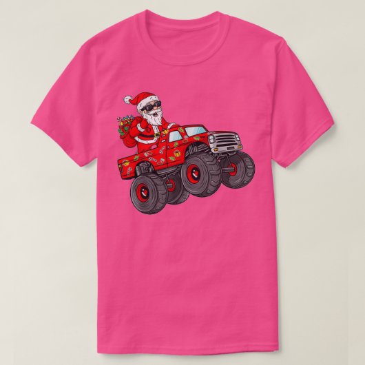 Kerstkerstkerstkerstkerstman Riding Monster Truck T-shirt (Design voorkant)