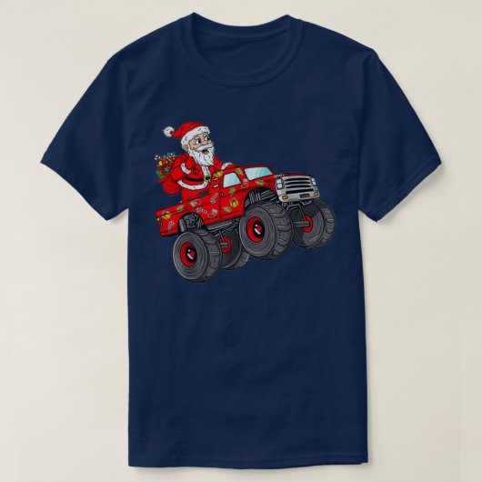Kerstkerstkerstkerstkerstman Riding Monster Truck  T-shirt (Design voorkant)
