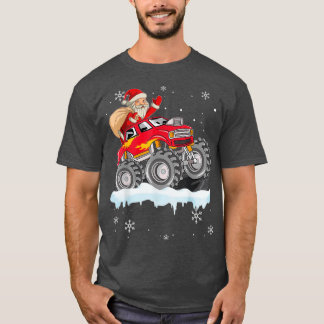 Kerstkerstkerstkerstkerstman Riding Monster Truck T-shirt