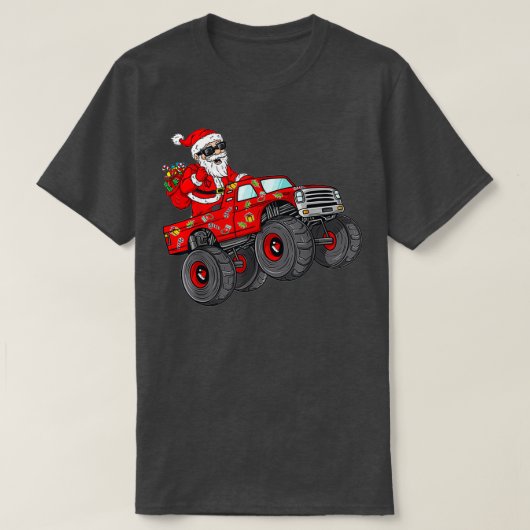 Kerstkerstkerstkerstkerstman Riding Monster Truck T-shirt (Design voorkant)