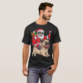 Kerstkerstkerstkerstkerstman Riding Pug Xmas Boys  T-shirt (Voorkant volledig)