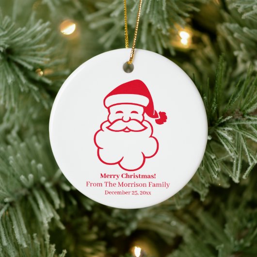 Kerstkerstkerstkerstkerstman rode witte datum keramisch ornament (Boom)