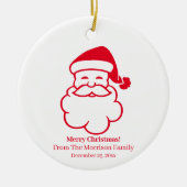 Kerstkerstkerstkerstkerstman rode witte datum keramisch ornament (Voorkant)