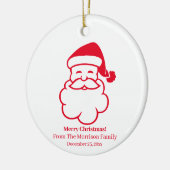 Kerstkerstkerstkerstkerstman rode witte datum keramisch ornament (Links)