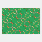 Kerstkerstkerstkerstkerstman Rood Groen Inpakpapier Vel (Voorkant 2)