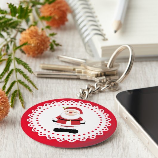 kerstkerstkerstkerstkerstman sleutelhanger (Zijkant)