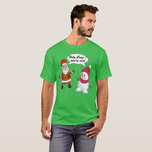 Kerstkerstkerstkerstkerstman Snowman Het seizoen T-shirt (Voorkant volledig)