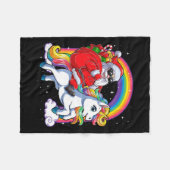 Kerstkerstkerstkerstkerstman Unicorn Xmas meisjes  Fleece Deken (Voorkant (Horizontaal))
