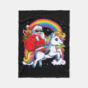 Kerstkerstkerstkerstkerstman Unicorn Xmas meisjes  Fleece Deken