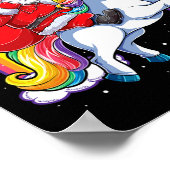 Kerstkerstkerstkerstkerstman Unicorn Xmas meisjes Poster (Hoek)