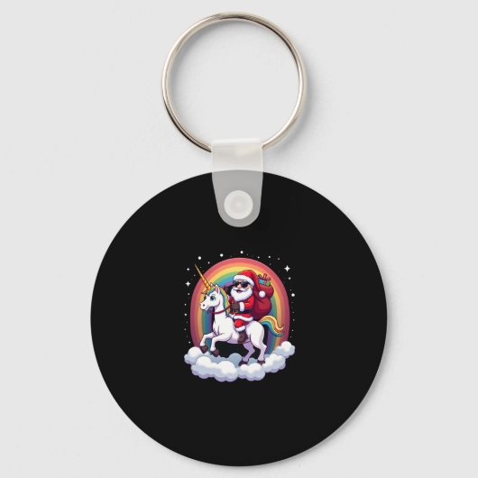 Kerstkerstkerstkerstkerstman Unicorn Xmas meisjes  Sleutelhanger (Voorkant)