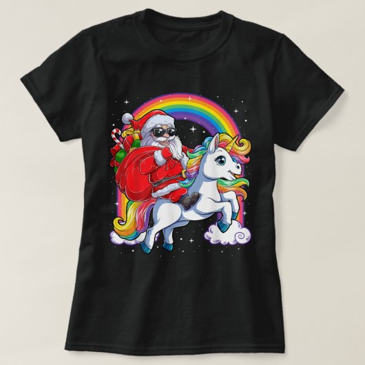 Kerstkerstkerstkerstkerstman Unicorn Xmas meisjes  T-shirt (Design voorkant)