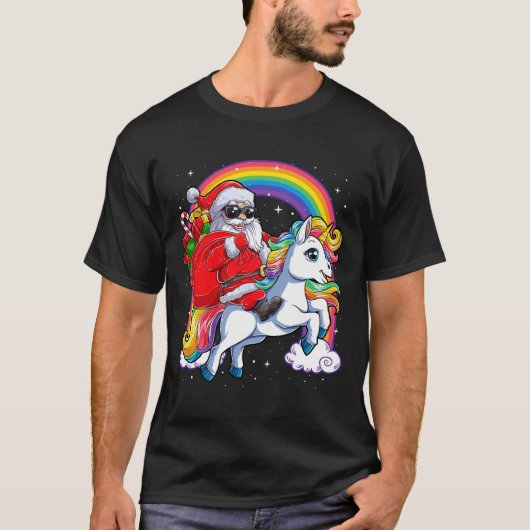 Kerstkerstkerstkerstkerstman Unicorn Xmas meisjes  T-shirt (Voorkant)