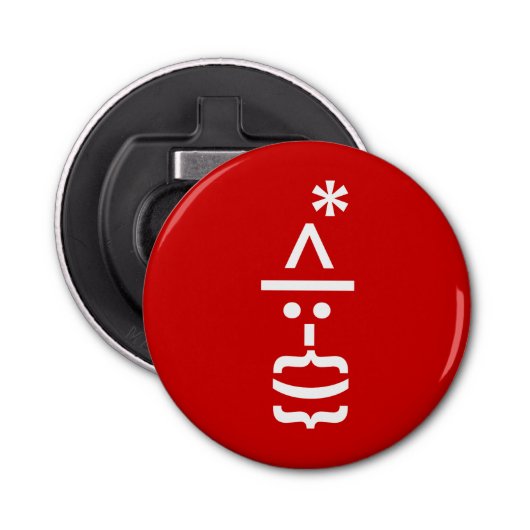 Kerstkerstkerstkerstkerstmanie Button Flesopener (Voorkant)