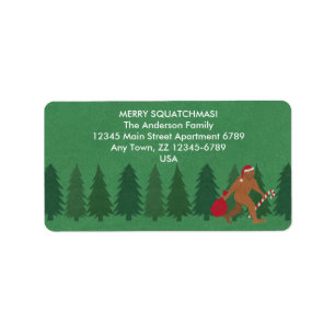 Kerstkerstkerstkerstkerstmis met de voet Sasquatch Etiket