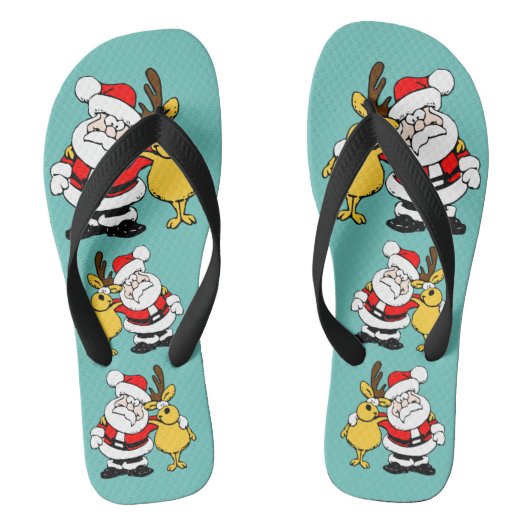 Kerstkerstkerstkerstkerstrenrenrenrood geel cadeau teenslippers (Voetbed)