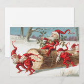 Kerstkerstkerstkerstkleppen die op een logboek gli feestdagenkaart (Voorkant / Achterkant)