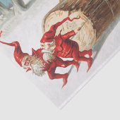 Kerstkerstkerstkerstkleppen die op een logboek gli tissuepapier (Detail)