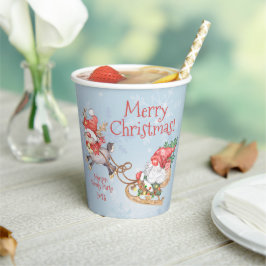 Kerstkerstkerstkerstkoepel met rendiergepersonalis papieren bekers