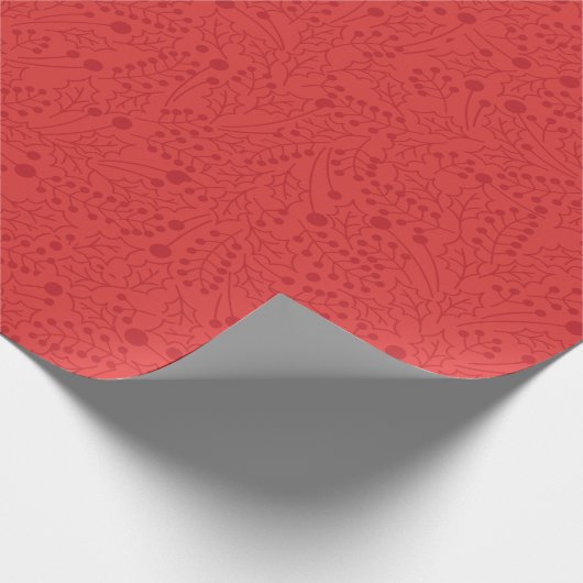 Kerstkerstkerstkerstkunst Holly Leaf Print Cadeaupapier (Hoek)