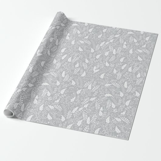 Kerstkerstkerstkerstkunst Holly Leaf Print Cadeaupapier (Uitgerold)