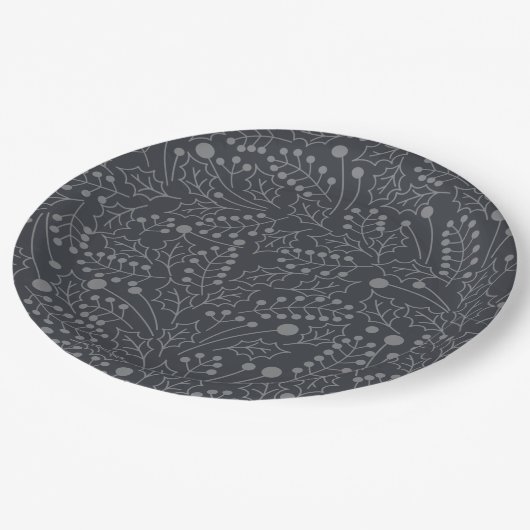 Kerstkerstkerstkerstkunst Holly Leaf Print Papieren Bordje (Gekanteld)