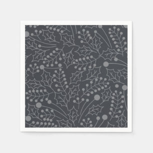 Kerstkerstkerstkerstkunst Holly Leaf Print Servet