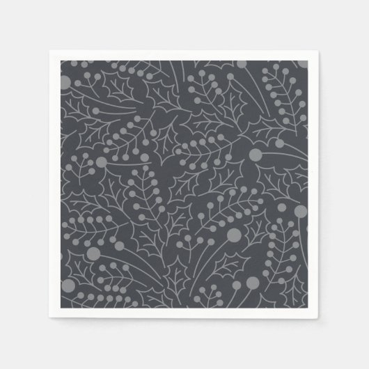 Kerstkerstkerstkerstkunst Holly Leaf Print Servet (Voorkant)