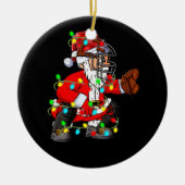 kerstkerstkerstkerstman Baseball Catcher Keramisch Ornament (Voorkant)