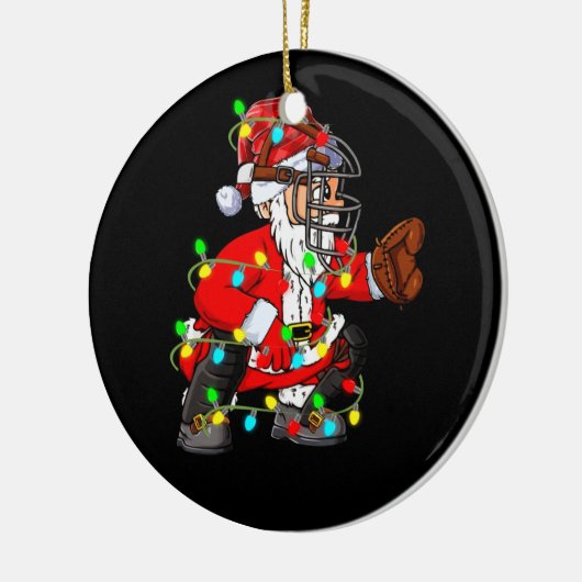 kerstkerstkerstkerstman Baseball Catcher Keramisch Ornament (Links)