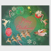 Kerstkerstkerstkerstman Cadeaupapier (Vlak)